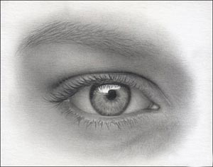 drawing the female eye in pencil